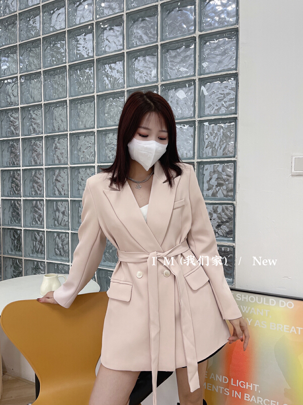 New year in early spring! [I'm] commuter style loose retro western suit (with belt) 8901# cqw