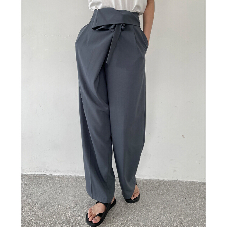 [FabI] high waist simple and comfortable casual pants (with belt) 5221# XYJ