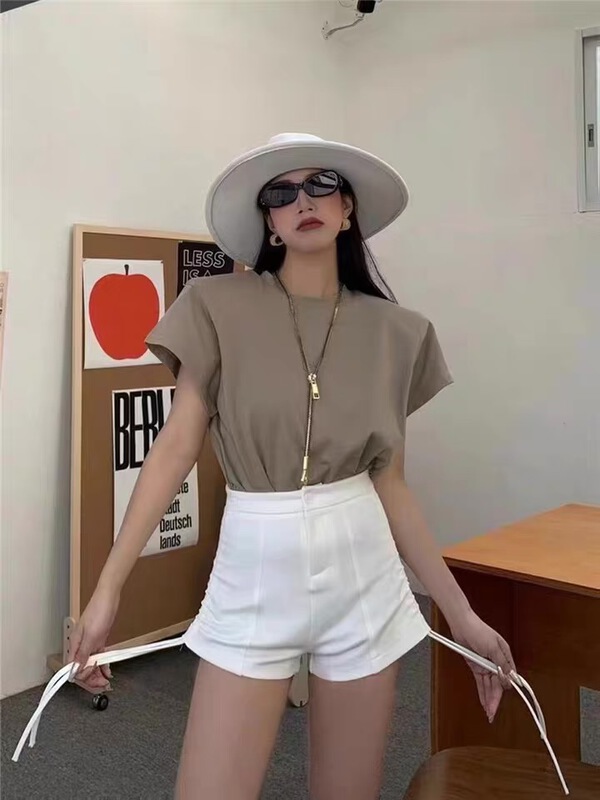 New in early summer! [xiaoshidai] drawstring slim solid casual shorts a8197# WTT