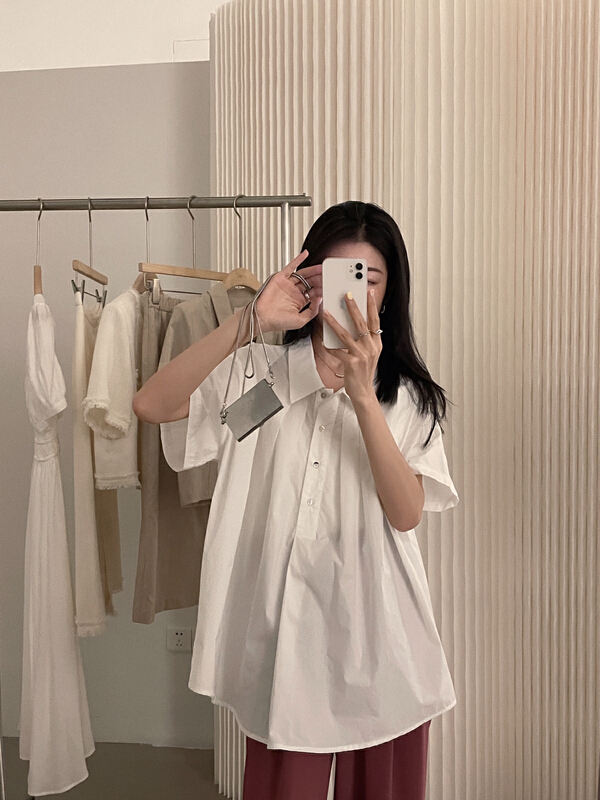 New in early summer! [soul] short sleeved shirt with pleated design ax18129221c# CLS