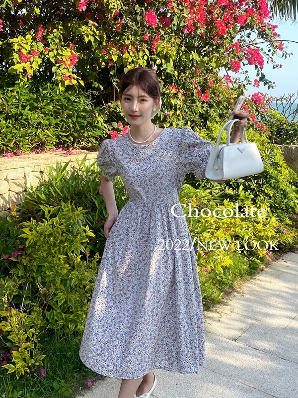 [chocolate] Korean Floral Vintage Dress 20027# ll
