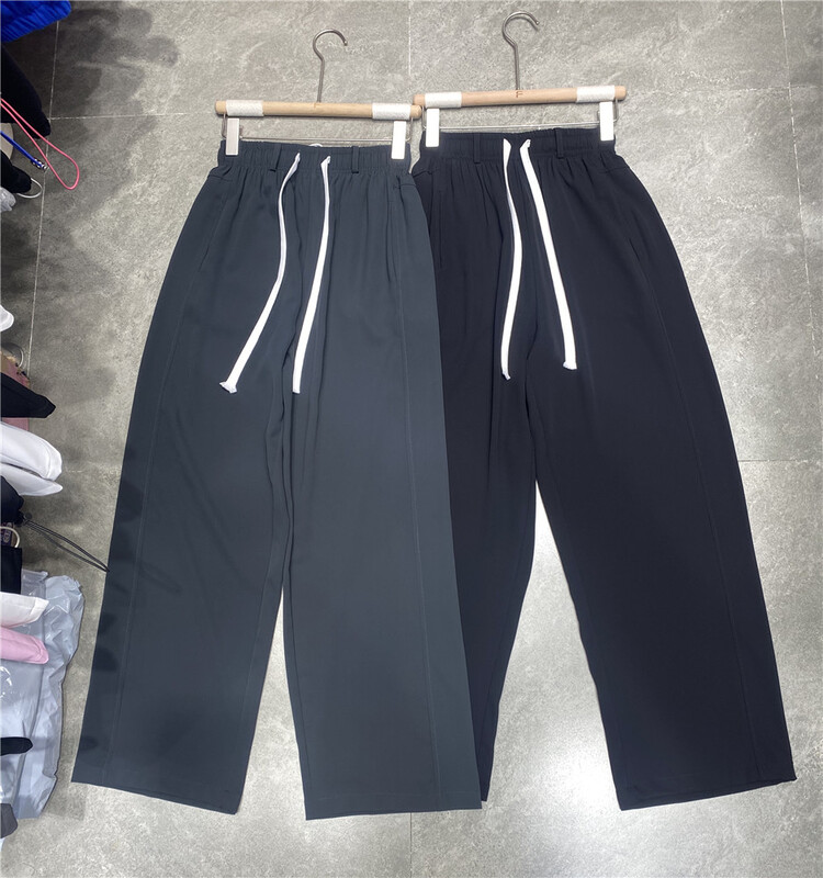 【F】 Korean slim lace up elastic waist casual pants 6505# HBx