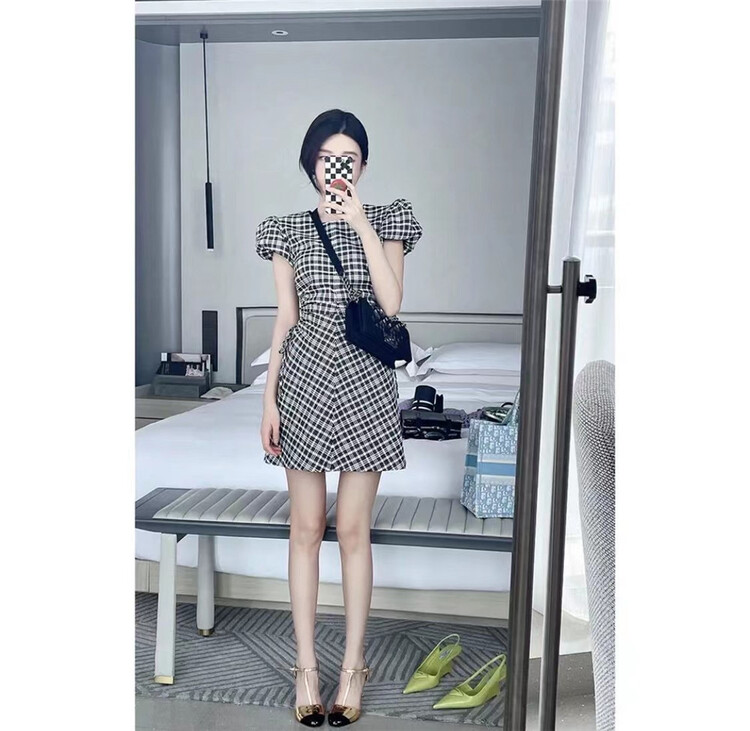 [six] waist closing fashion age reducing dress 06277# PCZ