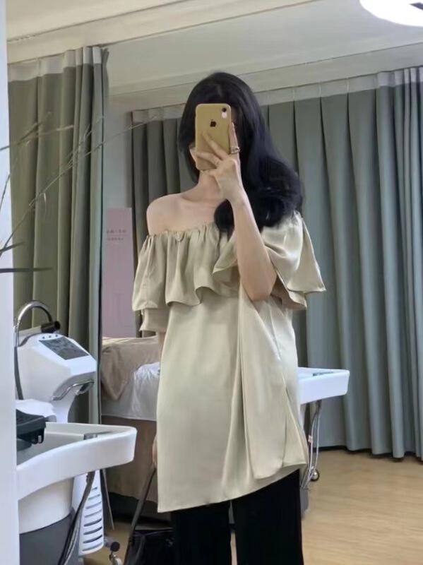 [my darling] ruffled sleeved crimp dress 8098# WTT