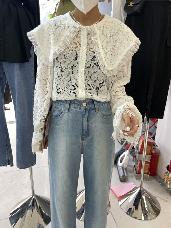 [dream fly] French style lace shirt 61099# XJ