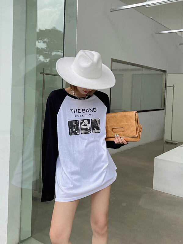 New year in early spring! Printed Maxi long sleeve T-shirt