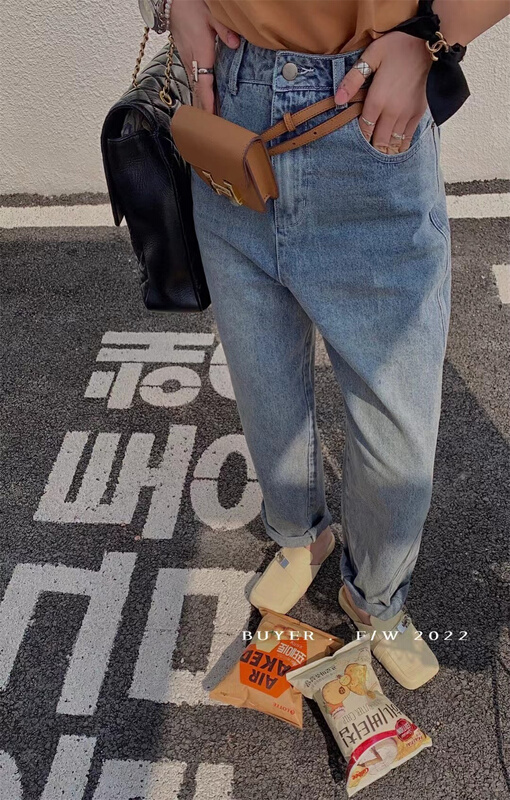 goods in stock! New year in early spring! [buyer] Korean versatile Harlan jeans z9065# WTT