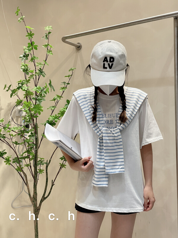 [C.H] Korean fake two piece fashion sweater 535# LSW