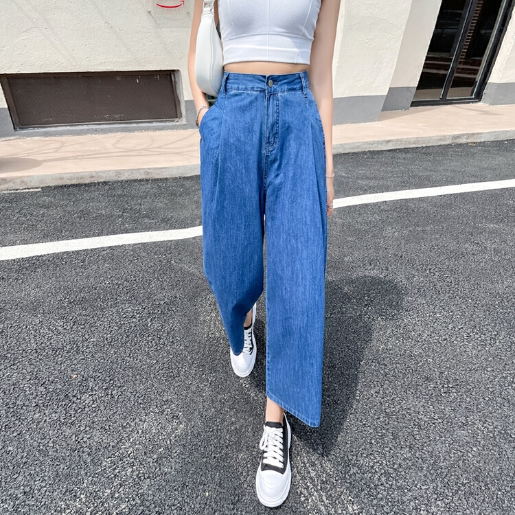 [AI x2 denim] high waist thin cropped jeans 3705# hjy