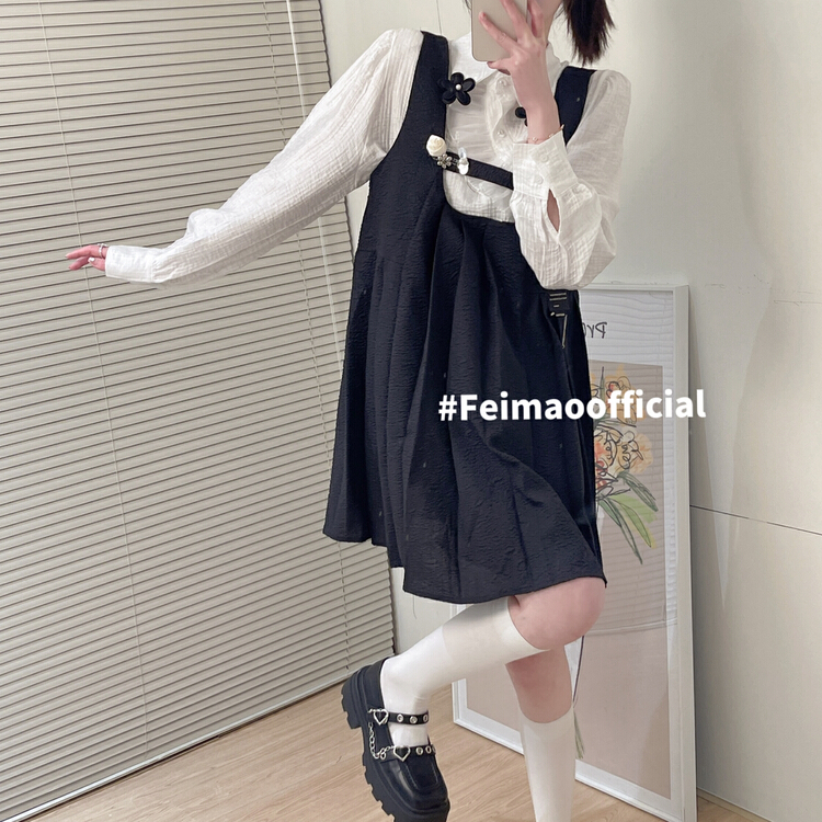 New year in early spring! [Feimao Philippine cat] Korean solid color Pleated Dress ym-8034# LSL