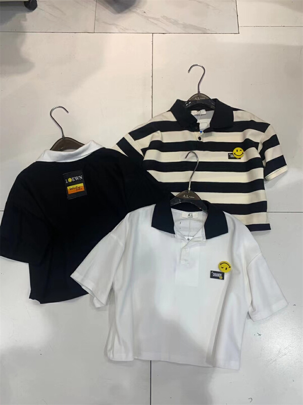 [al] Korean versatile smiling face polo collar short sleeve T-shirt ys1-5196# ozq