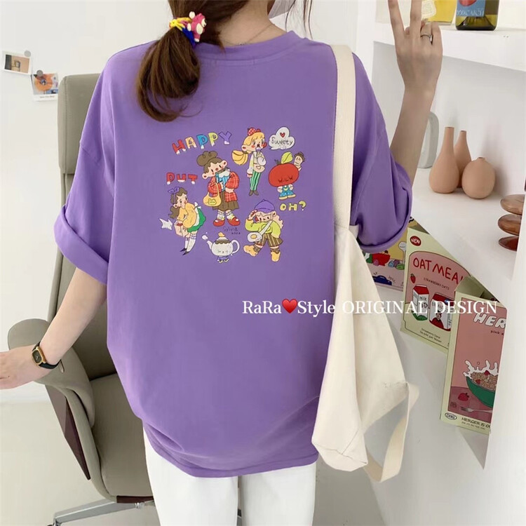 [rara] Korean round neck Pullover short sleeve T-shirt 1365# LSL