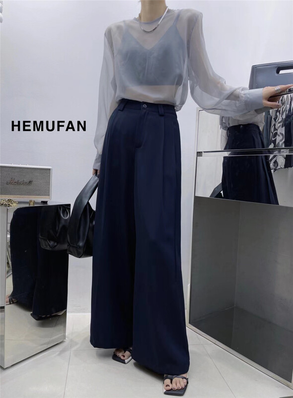 [hemufan hemufan] wide leg clean comfortable trousers 3273# L