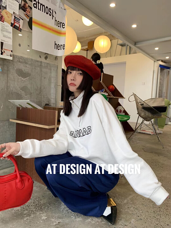 Early spring! [at] casual stand collar Korean sweater 56871# LSL