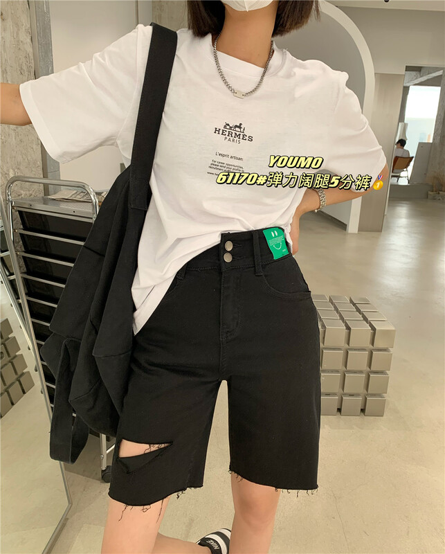 [suxinlan] label design Vintage denim shorts 61170# LSL