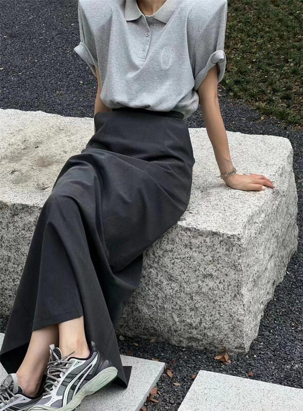 [Yan Zhen] Korean solid color versatile skirt 5345# PCZ