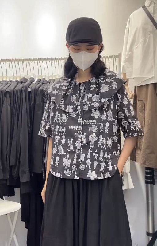 [three and two] fashion Korean style large lapel shirt a99108-1# L