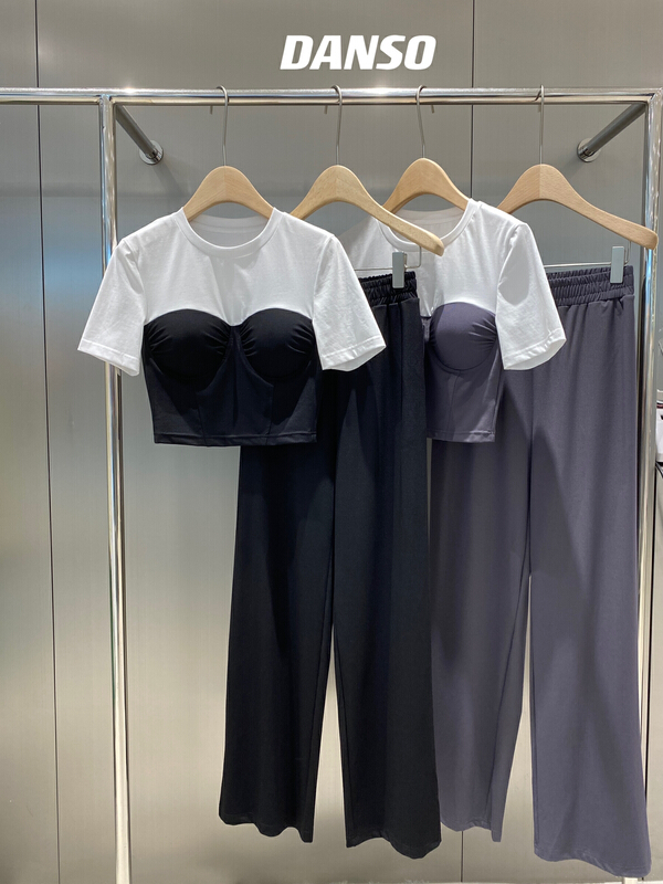New in early summer! [DS] versatile slim Top + fashionable casual pants set 64526d# XYJ