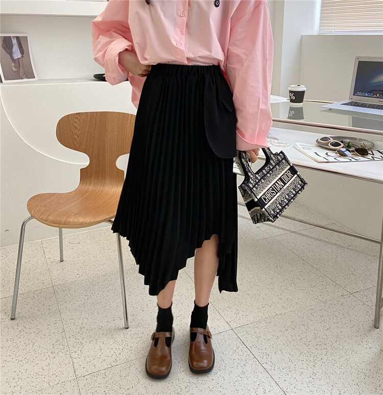 [ICC] irregular pleated slim skirt 6396# PCZ