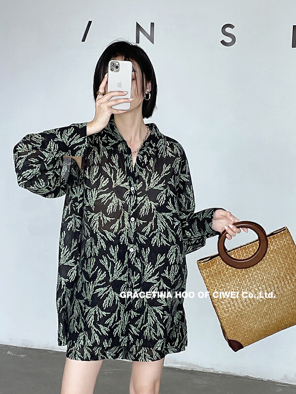 goods in stock! New in early summer! [gracetina Hoo] floral fashion shirt + versatile casual Shorts Set tz2126# zxl