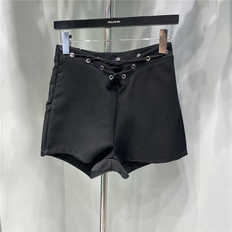 [fox] trendy street waist lace up casual shorts 53058# WTT