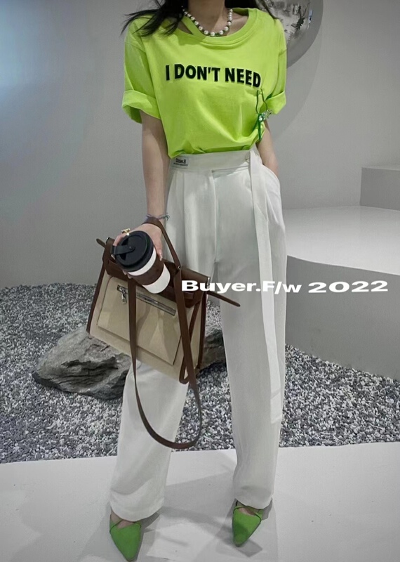 [buyer] letter label wide leg casual pants 0317# WTT