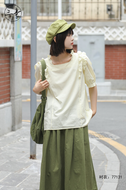 [original three element clothes] simple casual shirt 77131# XYJ