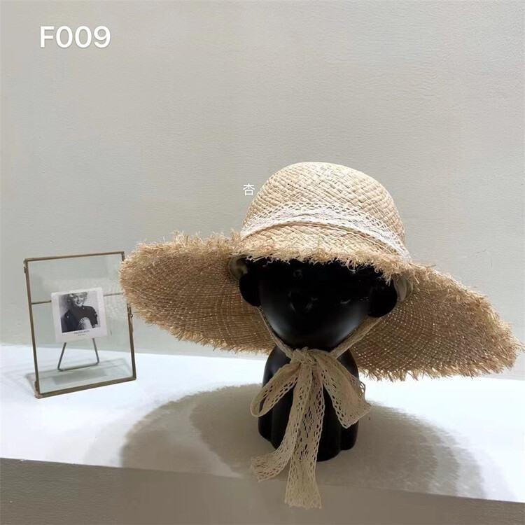 [misslan] brimmed straw hat lace ribbon beach sun hat f009# hyy