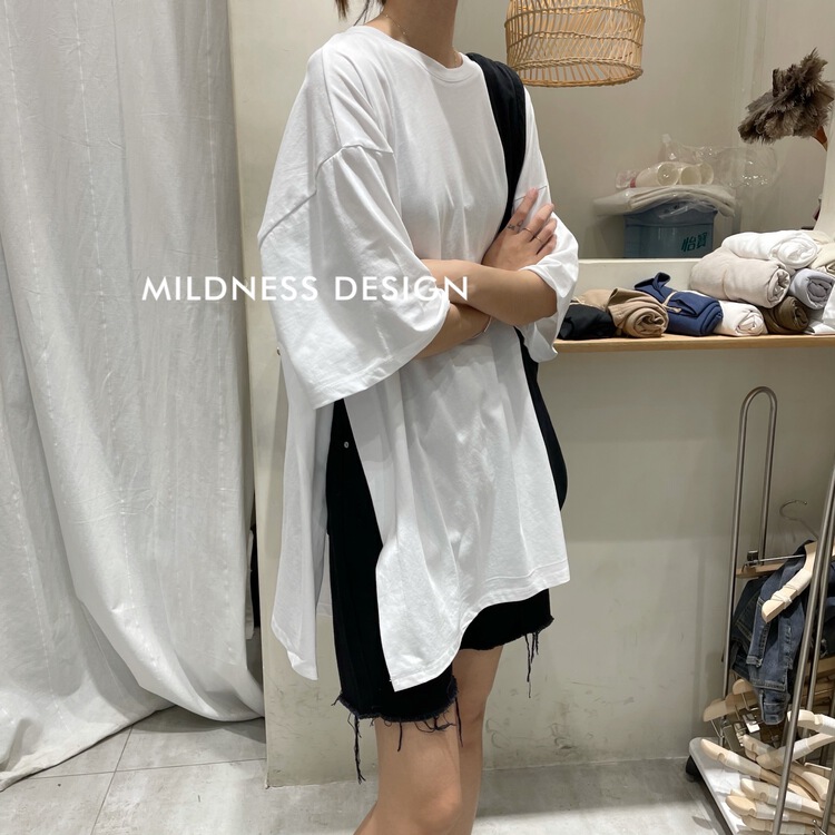 New in early summer! [mildness] loose slit versatile short sleeve T-shirt y2017# ZSY