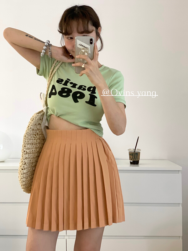 [ovinsyang] Korean aging pleated skirt 8612# WTT