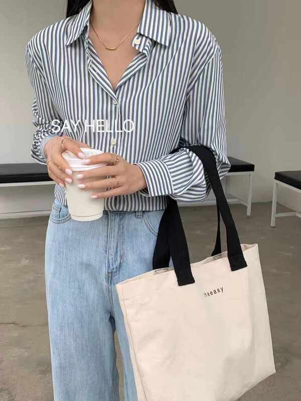 New year in early spring! [sayhello] stripe fashion Korean shirt 20869# L