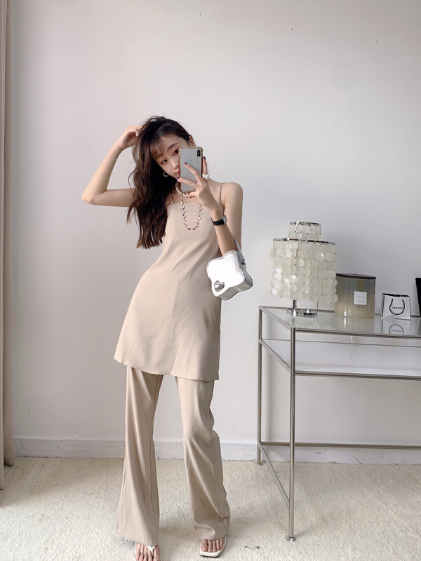 goods in stock! [Vanessa] advanced versatile elastic waist micro horn trousers 6153# ozq