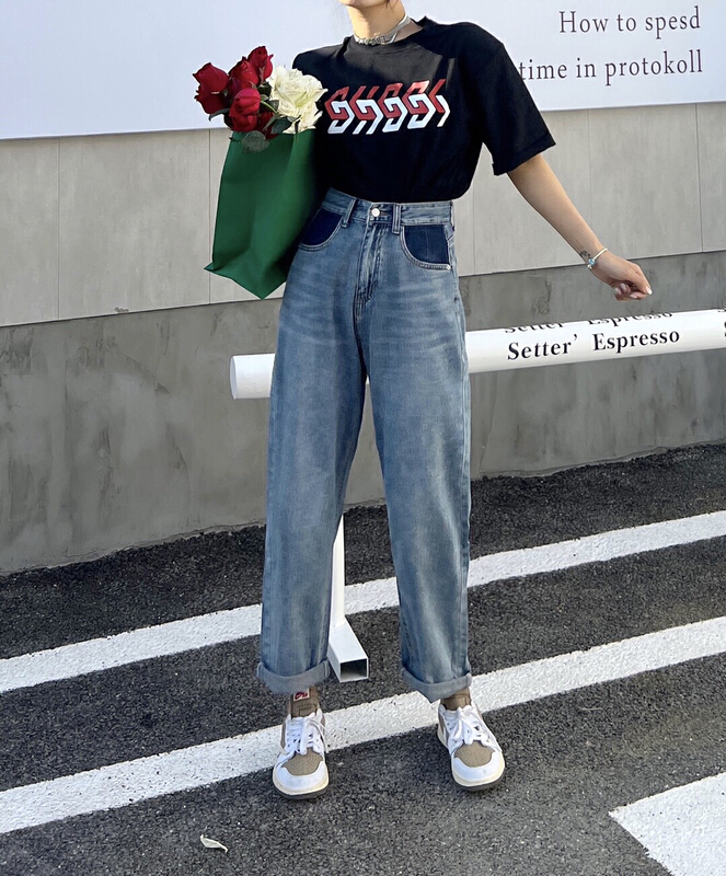 New year in early spring! [hakie] New Vintage Blue personalized dad jeans 9906# ozq