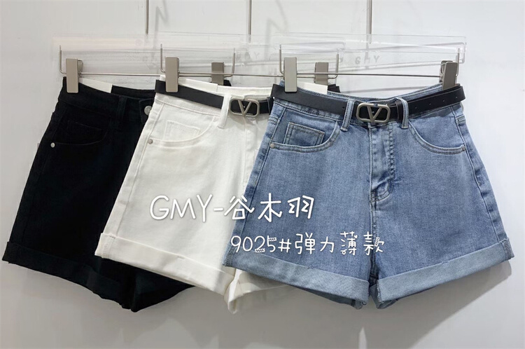[Gu Muyu] Korean version of simple and versatile skinny Spice Girl Cowboy SHORTS (without belt) ys2-9025# zjy