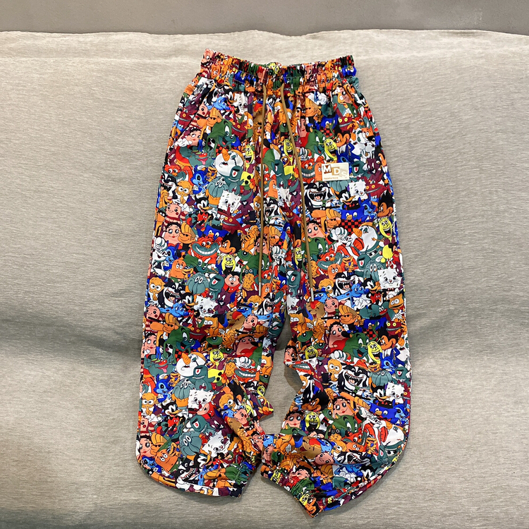 [Qijia +] cartoon comfortable Korean elastic waist casual pants 7725# JJ
