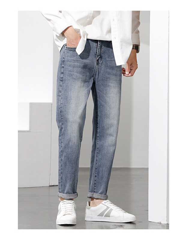 New year in early spring! [wild squirrel cowboy] Korean version single button versatile small leg jeans ys1-12002# ZZL