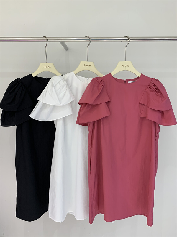 [A-One] simple double sleeve short dress 9912# LSW
