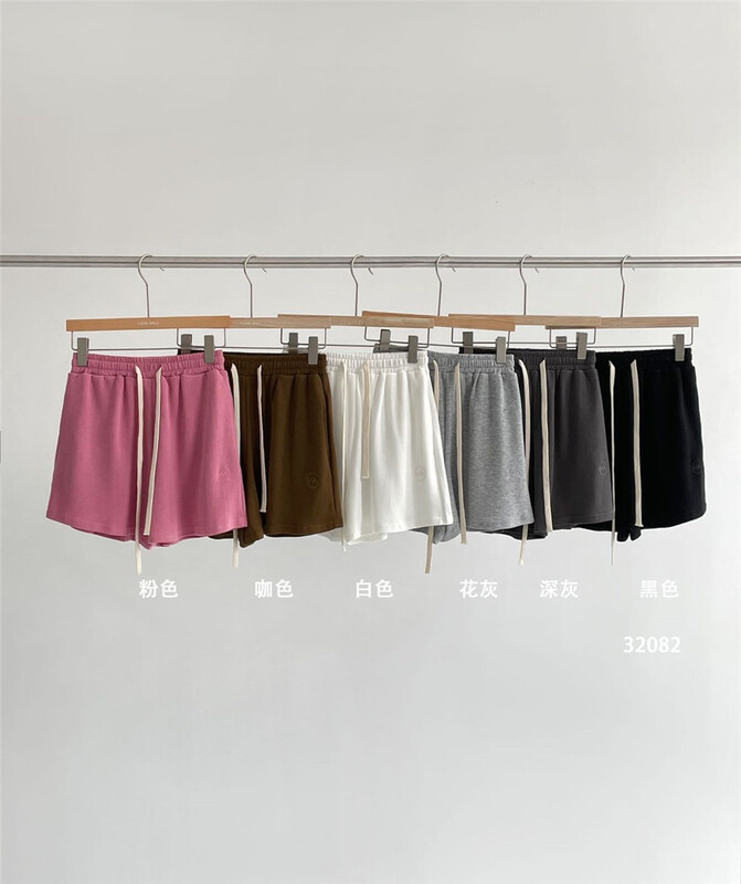 [clean space] simple contrast lace up loose casual shorts 32082# CLS