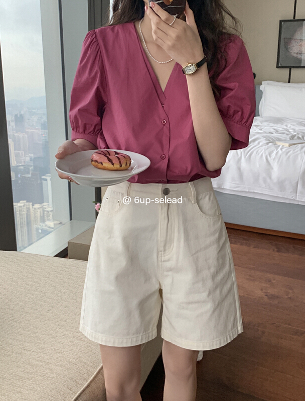 New in early summer! [6-up] Korean style breasted shirt 68250# XJ