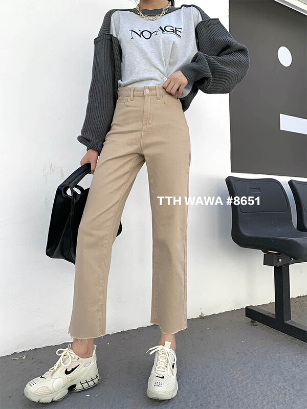 [Wawa] fashionable Korean simple straight jeans 08651# CJJ