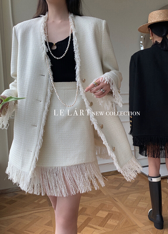 goods in stock! New year in early spring! [le lart] fashionable French style small fragrance hairy skirt ll2268# jhy