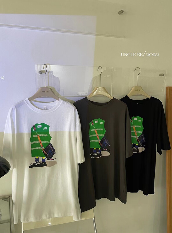 [UNC be] Korean vest schoolbag printed short sleeve T-shirt 3071# XYY