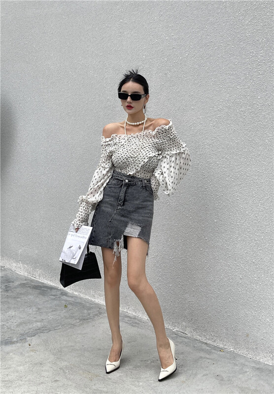 New in early summer! [3C +] Korean high waist slim A-line skirt ys1-1371# ZZL