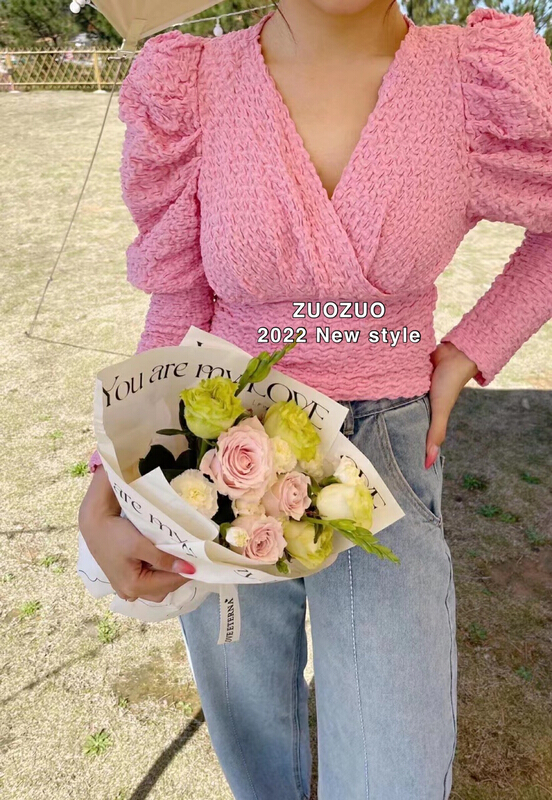 [Zuo Zuo] Korean V-neck pullover shirt 3009# ozq