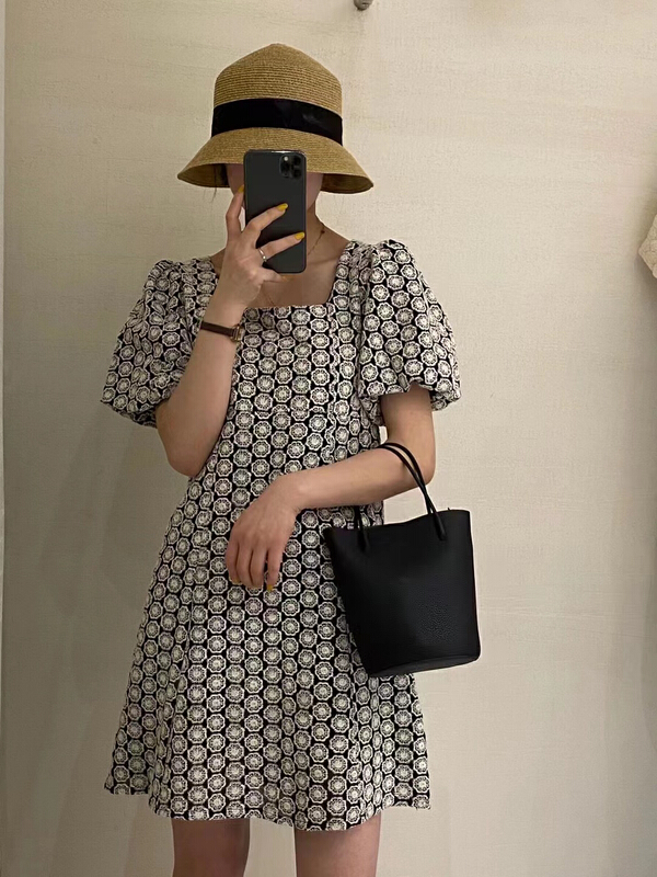 [AOT] elegant square neck embroidered dress 5272# XYY