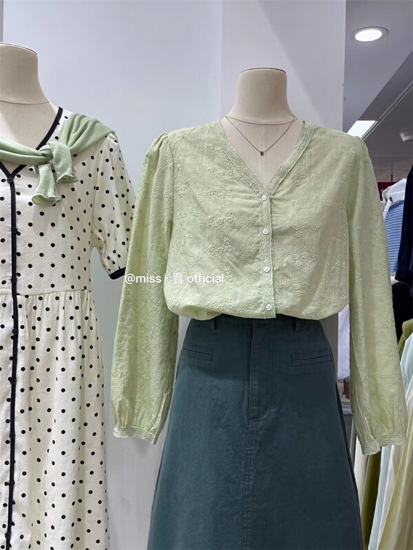 New in early summer! [Miss Jia] Korean V-neck breasted shirt 6620# XYY