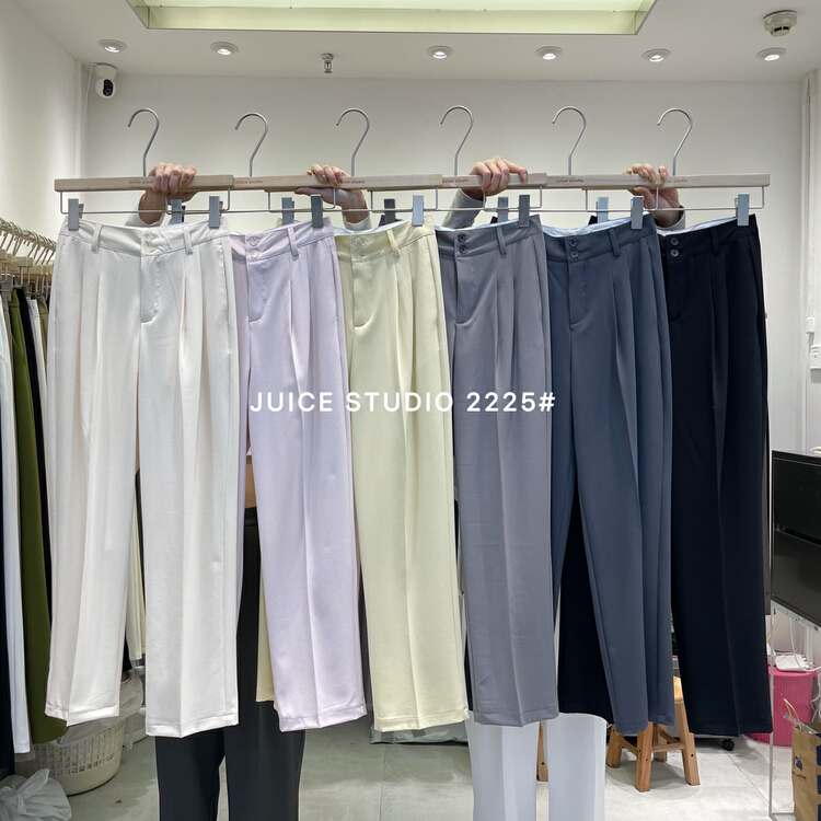goods in stock! [juice] temperament slim fit double button trousers 2225# ll