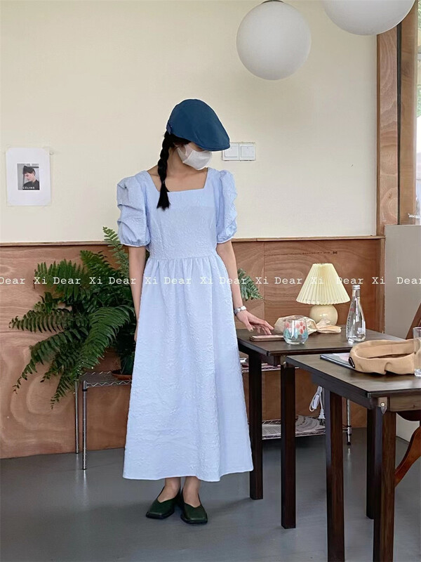 [far. Xi] crimped short sleeve Pullover dress 1080# LSW