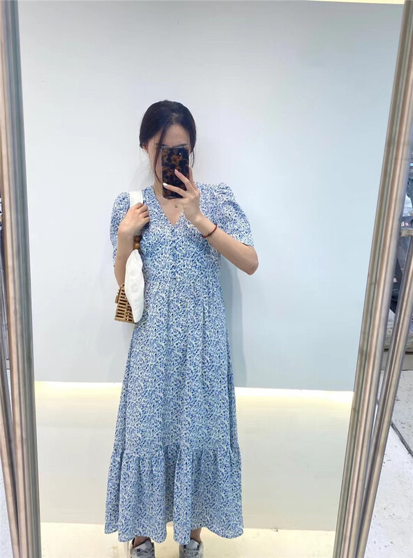 [blossom] V-neck floral dress 2890# WPL