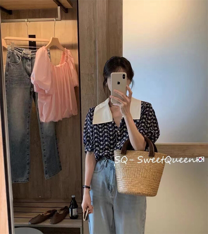 [sq] French retro bubble sleeve shirt 3380# zxx